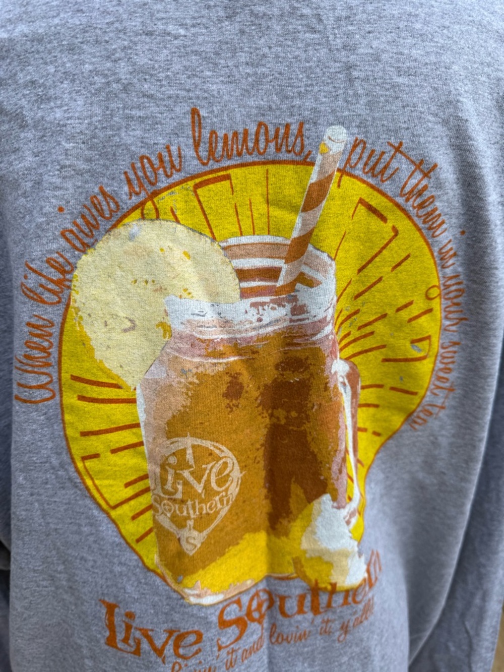 Live Southern Gildan Heather Gray Heavy Cotton Tee - Picture 2 of 5